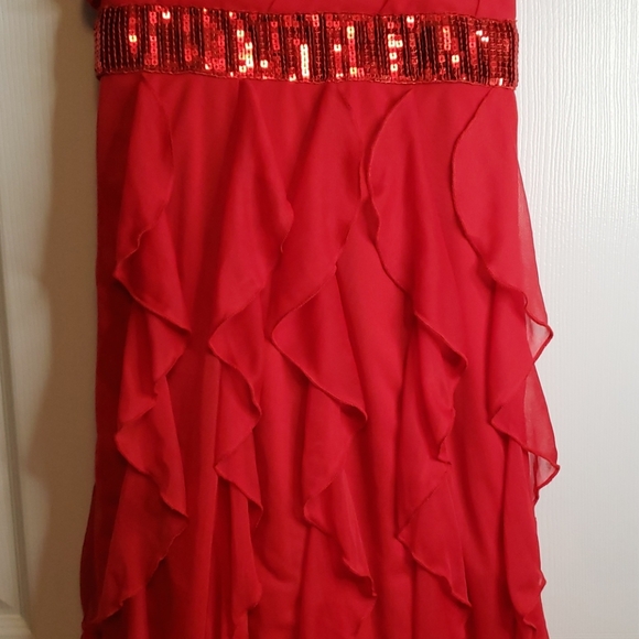 Red Ruffle Dress - Picture 3 of 6